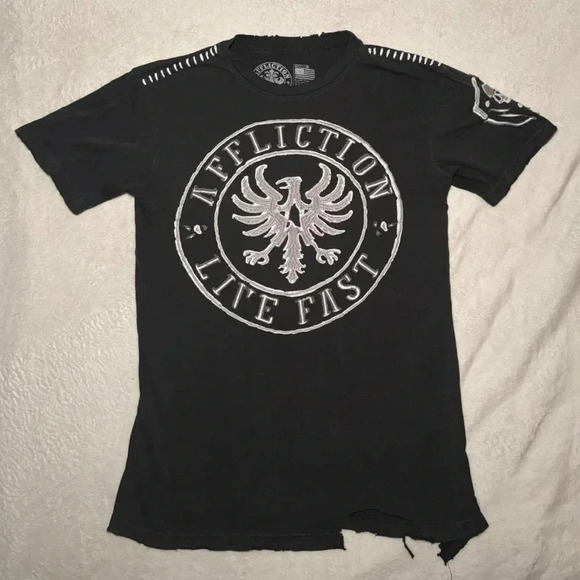 Affliction Other - Distressed Grunge Cyber Punk Skater 2000s Y2K Affliction Embroidered Tee